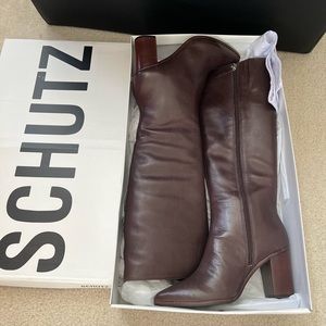 Schutz over knee leather boots